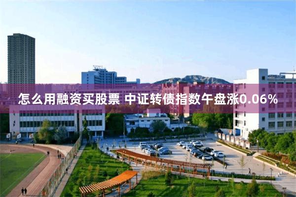 怎么用融资买股票 中证转债指数午盘涨0.06%