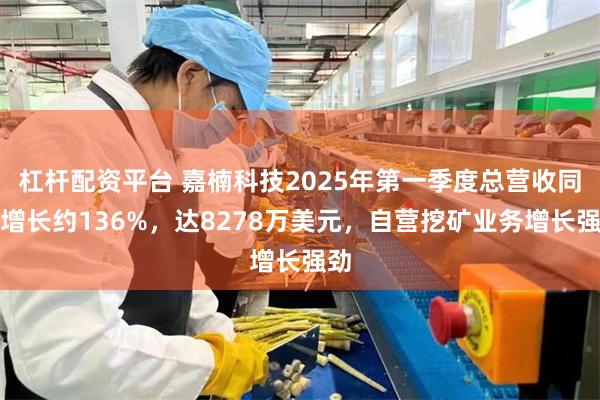 杠杆配资平台 嘉楠科技2025年第一季度总营收同比增长约136%，达8278万美元，自营挖矿业务增长强劲