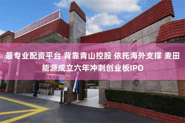 最专业配资平台 背靠青山控股 依托海外支撑 麦田能源成立六年冲刺创业板IPO